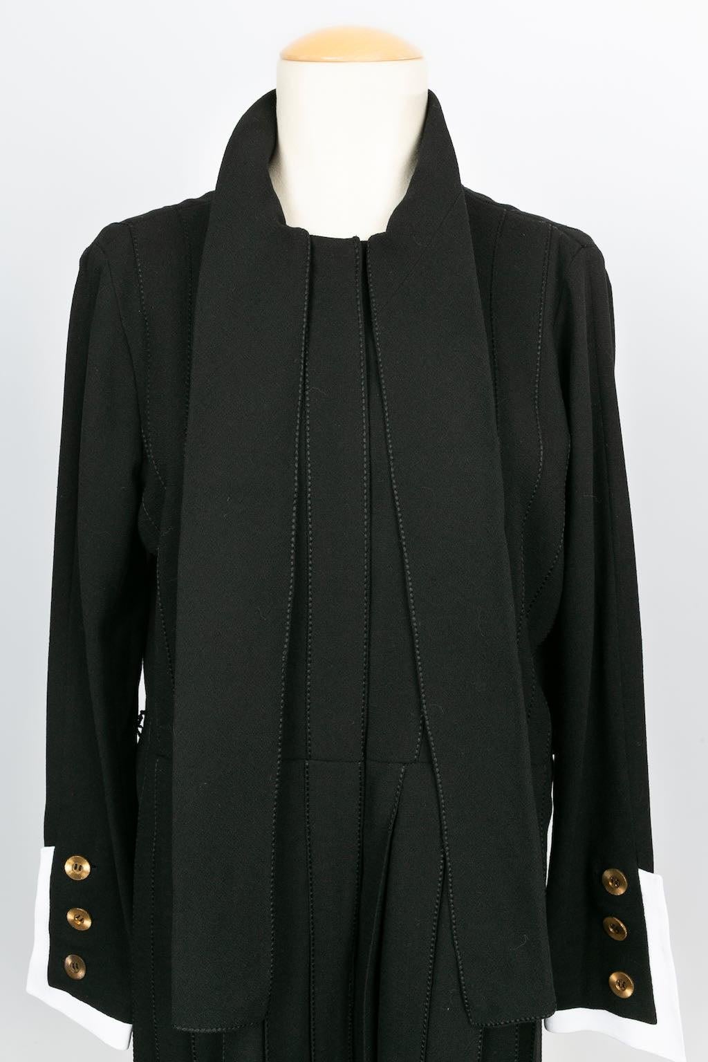 Chanel Haute Couture Black Jersey Dress For Sale 1