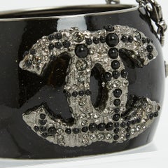 Chanel Haute Couture Bracelet Cuff CC tweed, fancy pearls and diamonds