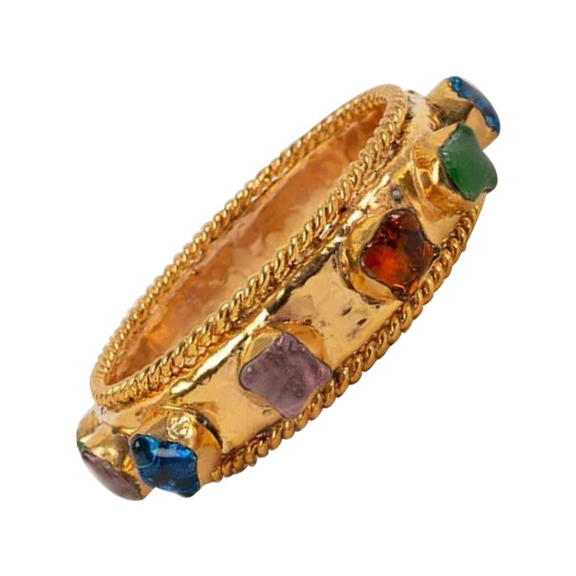 Chanel Haute Couture-Armband aus vergoldetem Metall