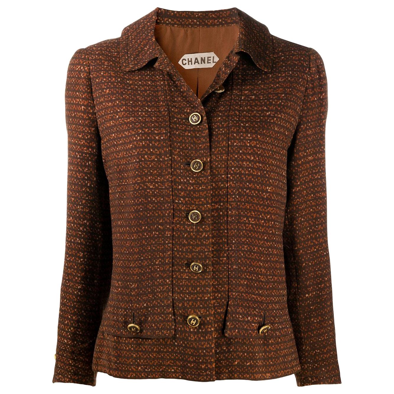 Chanel Haute Couture Brown Textured Jacket