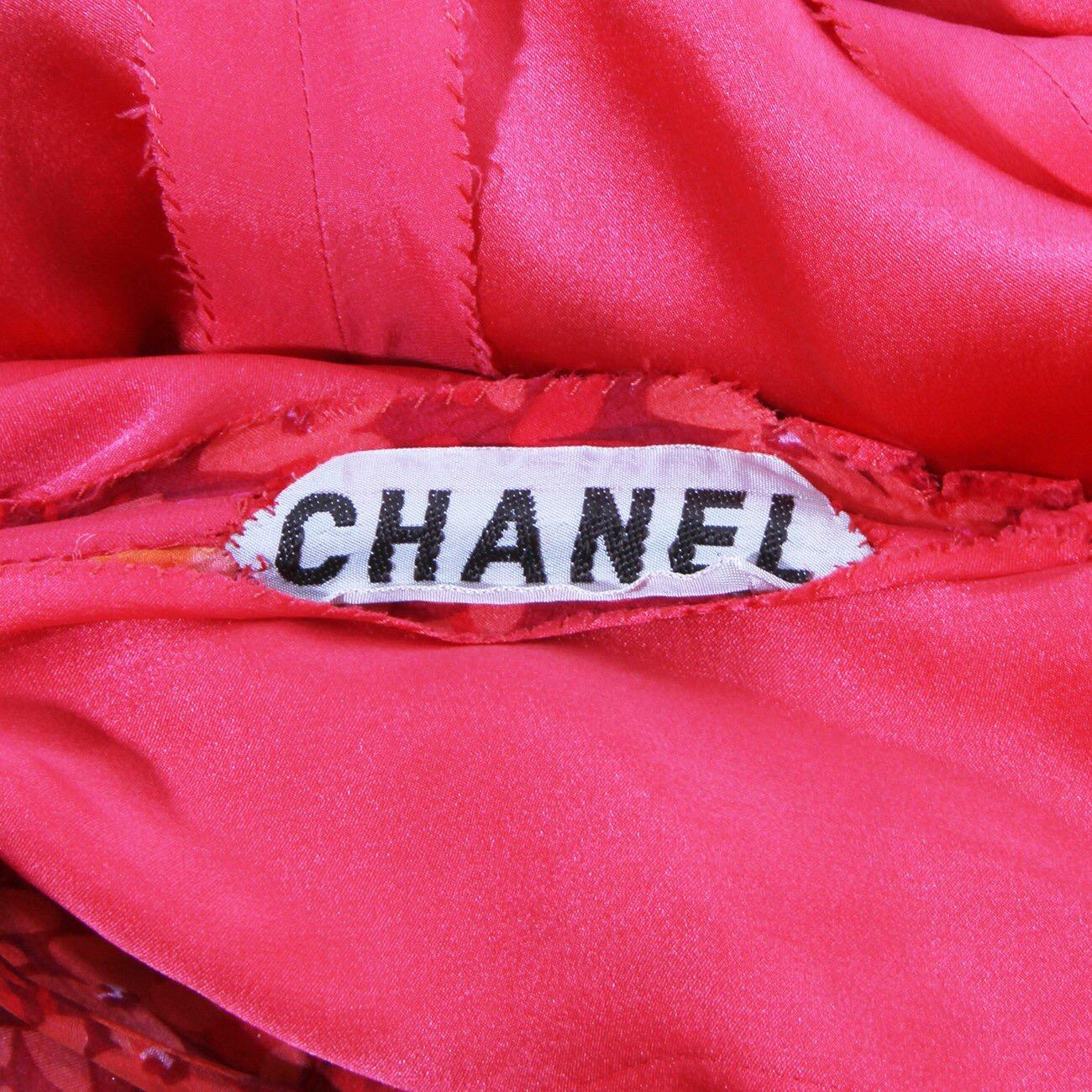 Chanel Haute Couture C. Late 1960’s-early 1970’s Floral Silk Mousseline dress 2