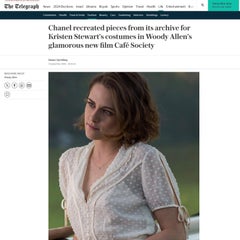 Chanel Haute Couture Cafe Society Screen Worn Kristen Stewart Off-White Dress