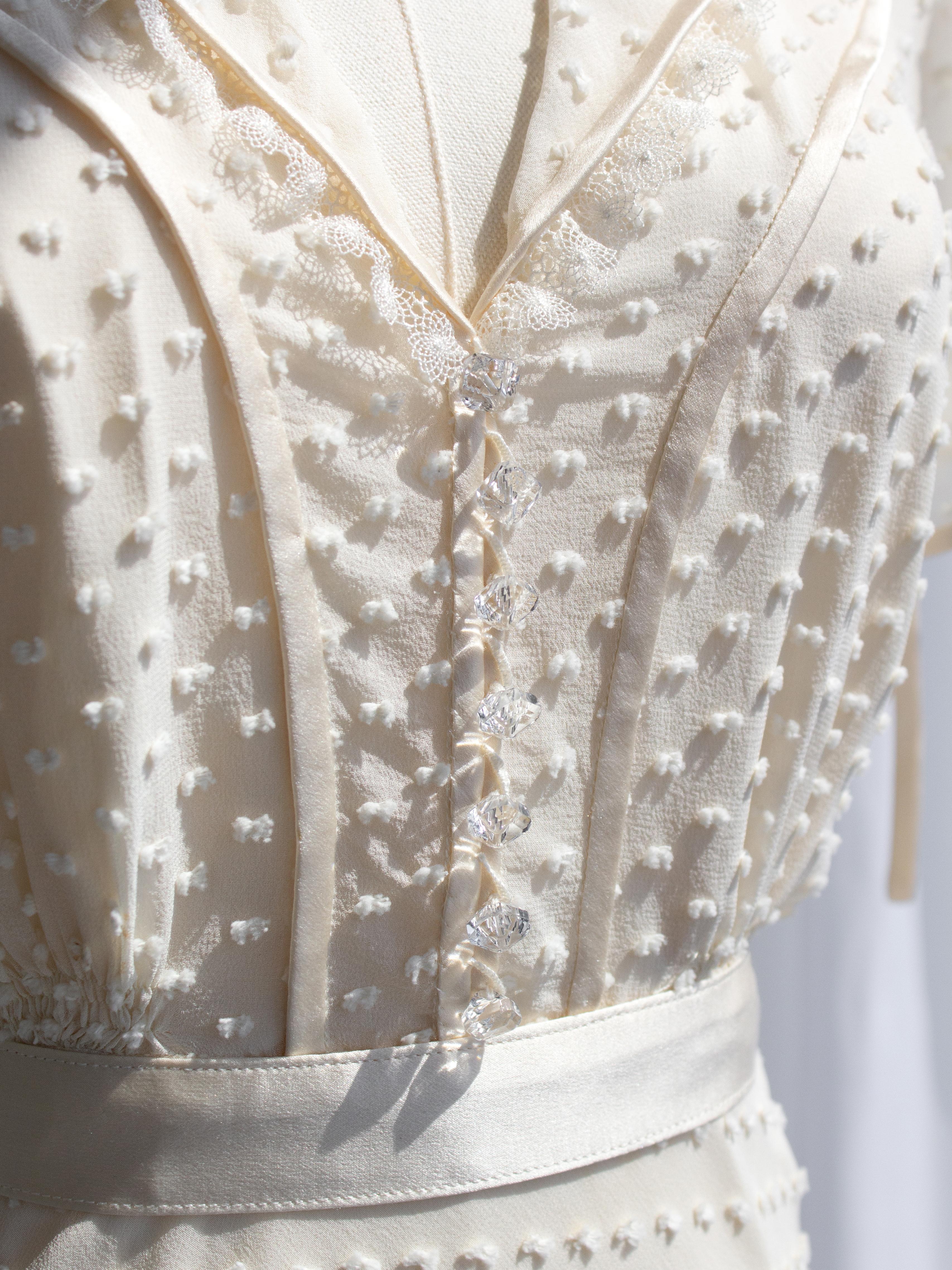 Chanel Haute Couture Cafe Society Screen Worn Kristen Stewart Off-White Dress 3