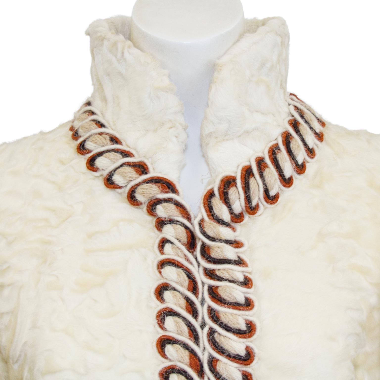 Women's 1980s Chanel Haute Couture Cream Broadtail Jacket 