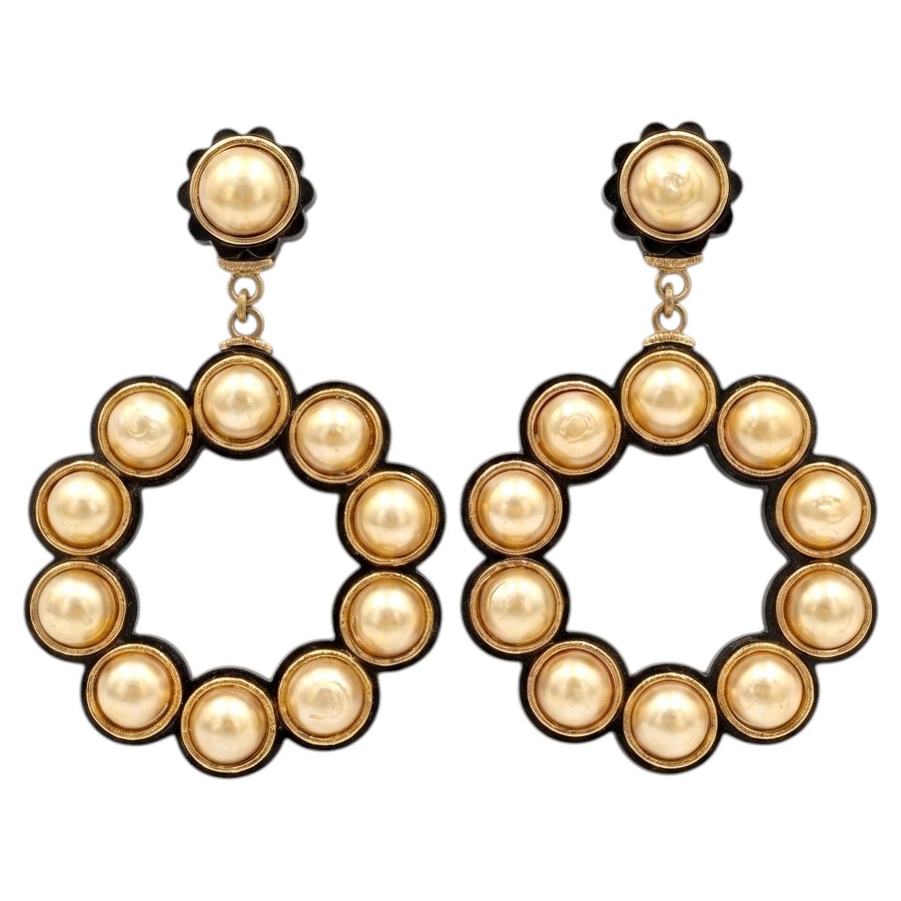 Chanel Haute Couture Fall/Winter 1991–1992 Pearl Hoop Earrings