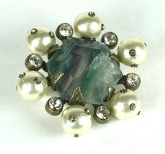 Chanel Haute Couture Fluorite Crest Brooch