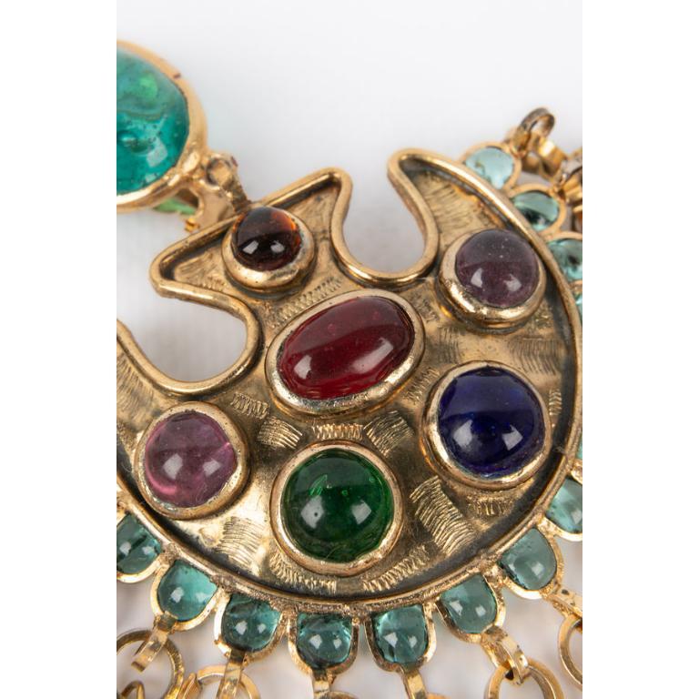 Chanel Haute Couture Golden Metal Earrings, 1981 In Excellent Condition For Sale In SAINT-OUEN-SUR-SEINE, FR