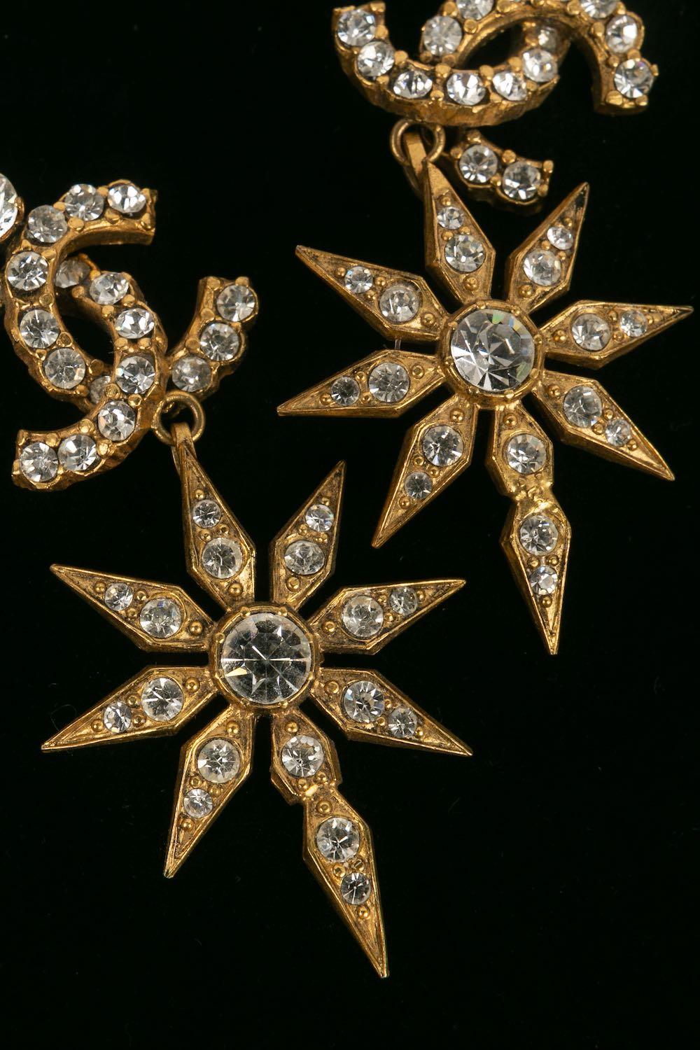 Bijoux de tête Chanel Haute Couture en métal doré et strass Swarovski Pour femmes en vente