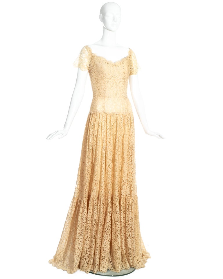 Chanel Haute Couture ivory lace wedding dress, c. 1960s ...