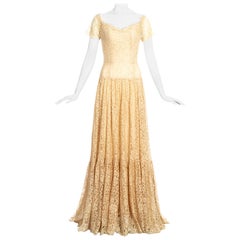 Retro Chanel Haute Couture ivory lace wedding dress, c. 1960s