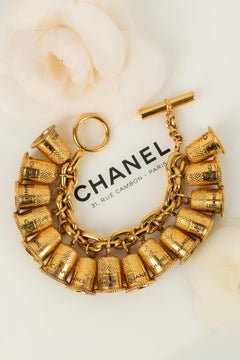 Chanel Haute couture Metal Bracelet with Charms Symbolizing Thimbles
