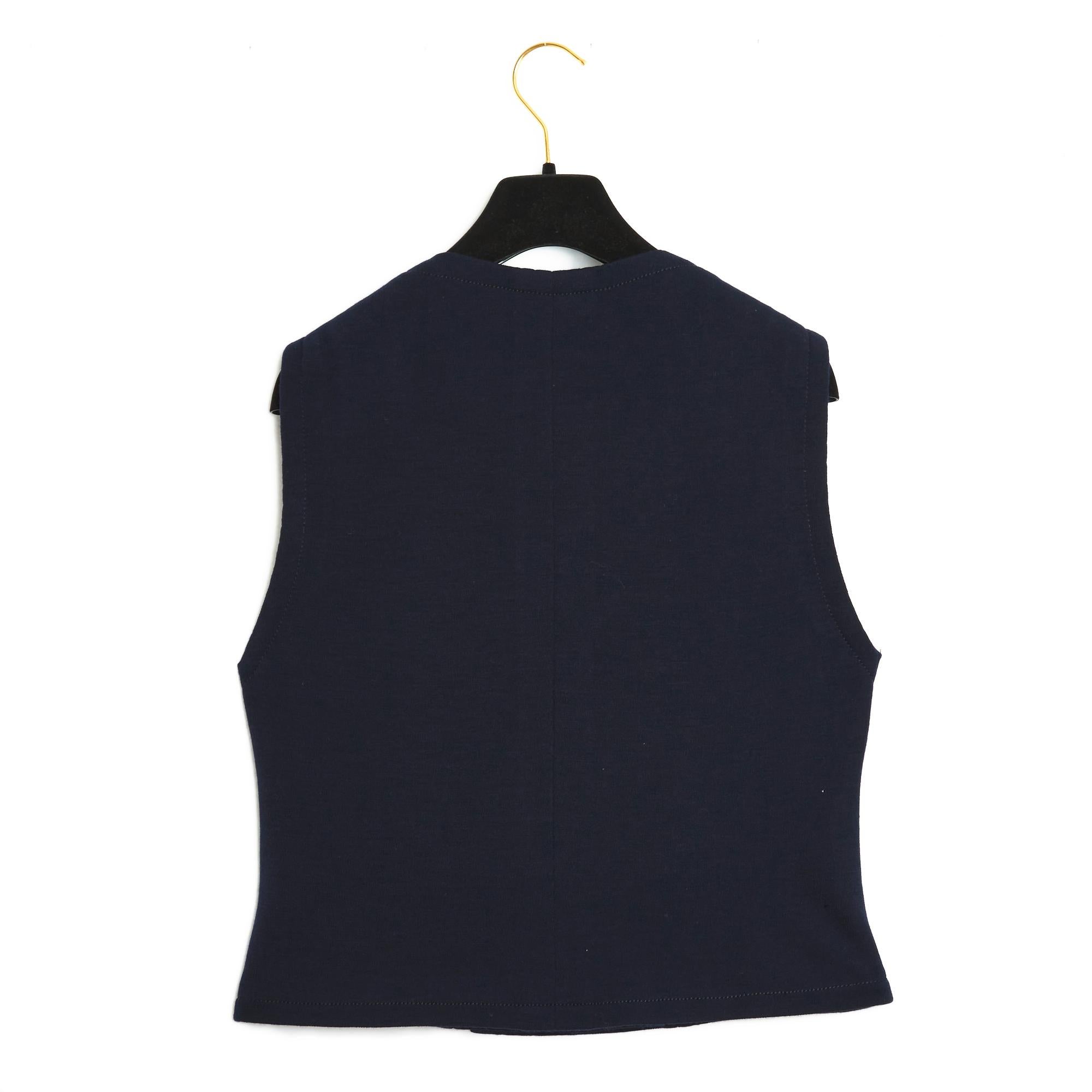 Women's or Men's Chanel Haute Couture navy wool vest FR38