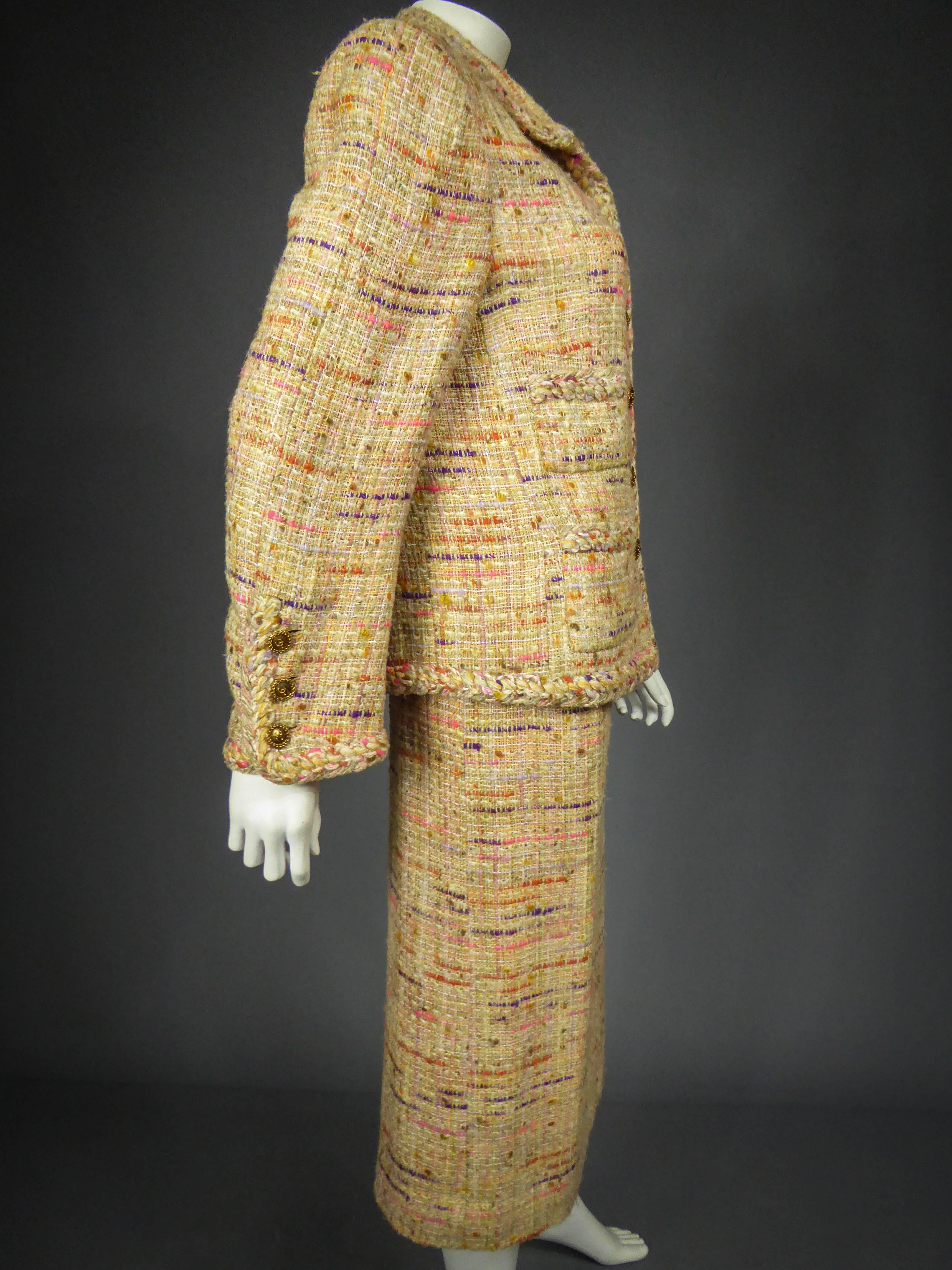 Chanel Haute Couture skirt and jacket suit numbered 02554 and 02555, Circa 1979 1