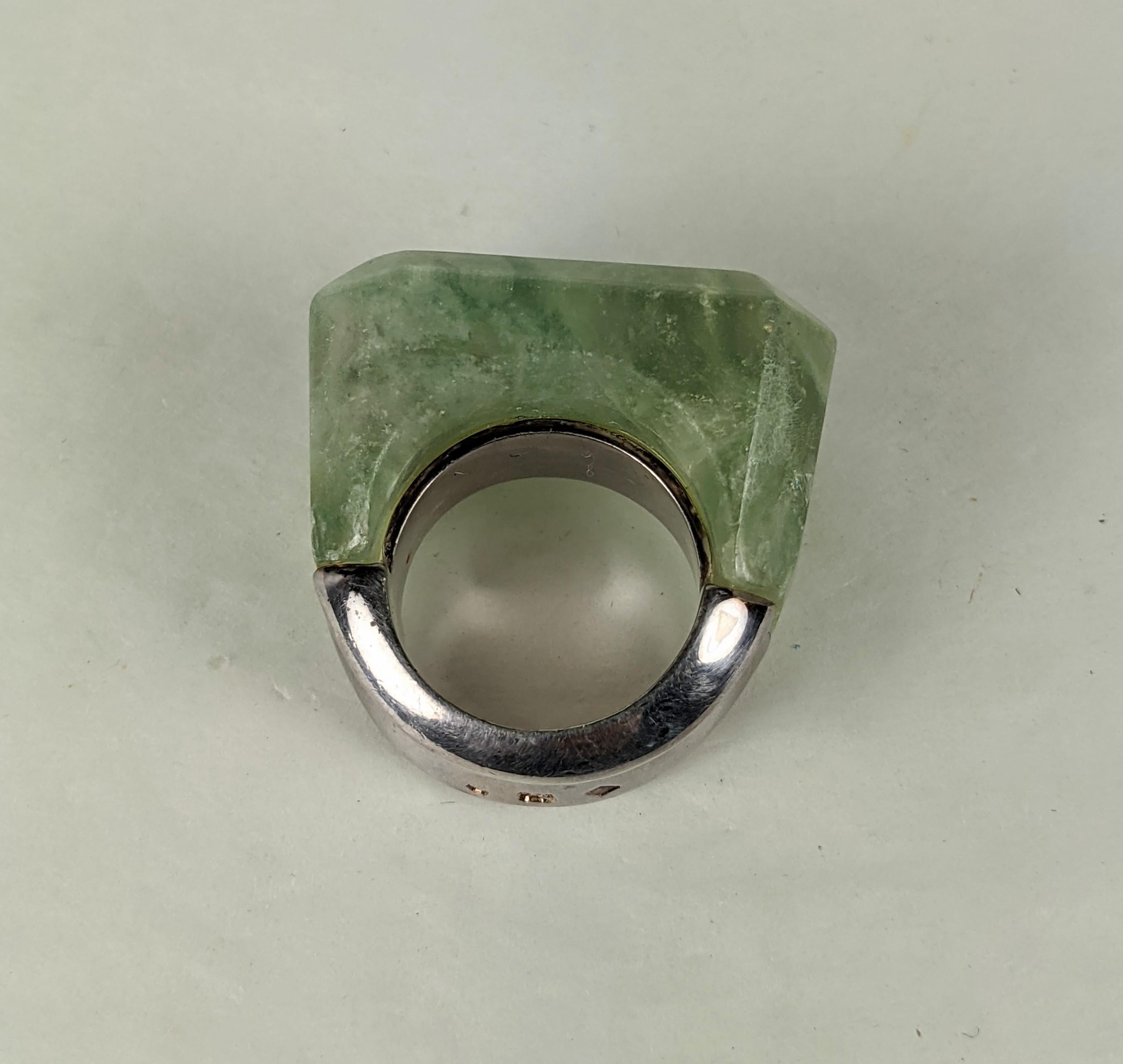 Art Deco Chanel Haute Couture Runway Fluorite Ring. Spring/Summer 2000 For Sale