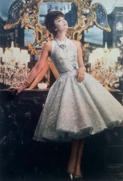 Chanel Haute Couture S/S 1960 Blush Pink Lace Wheat Dress