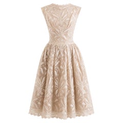 Chanel Haute Couture S/S 1960 Blush Pink Lace Wheat Dress