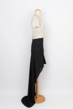 Chanel Haute Couture Set of Blouse with Crepe Skirt, 1994