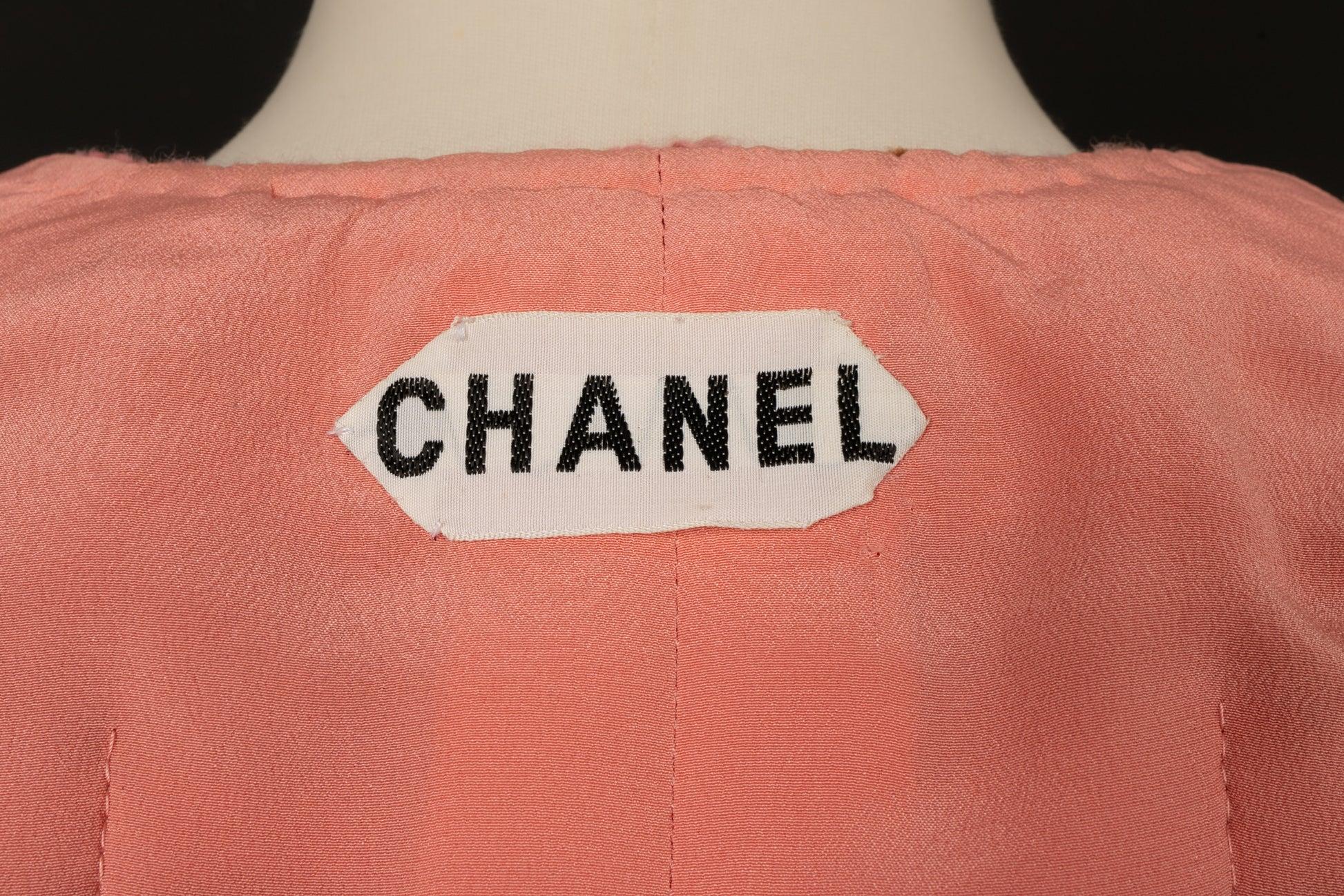 Chanel Haute Couture Suit Set of Pink-Tone Tweed Jacket and Skirt 6
