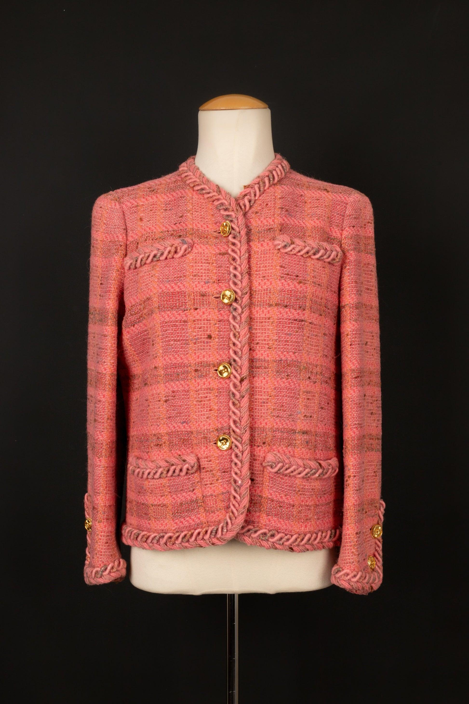 Women's Chanel Haute Couture Suit Set of Pink-Tone Tweed Jacket and Skirt