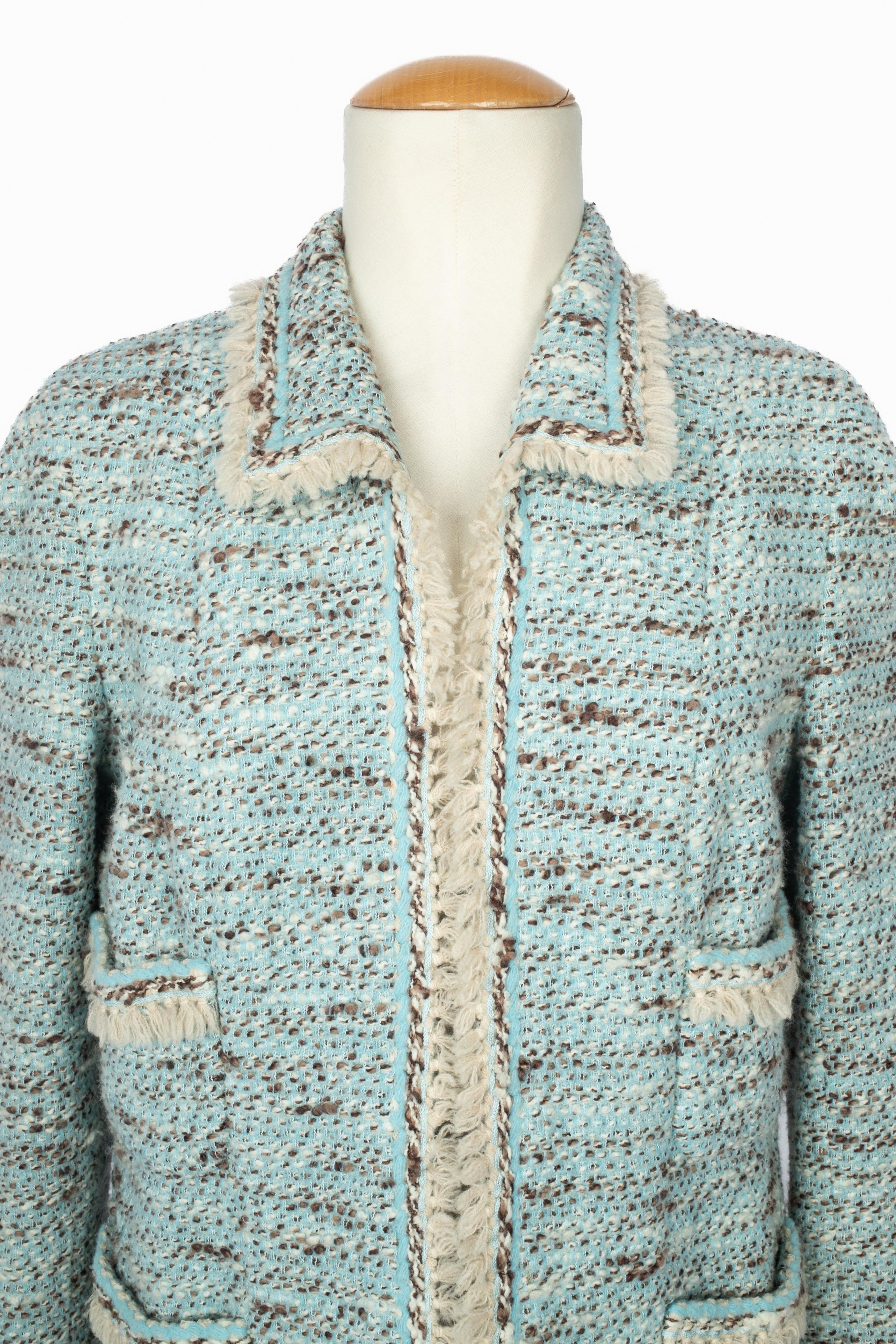 Chanel Haute Couture tweed jacket Gris en venta