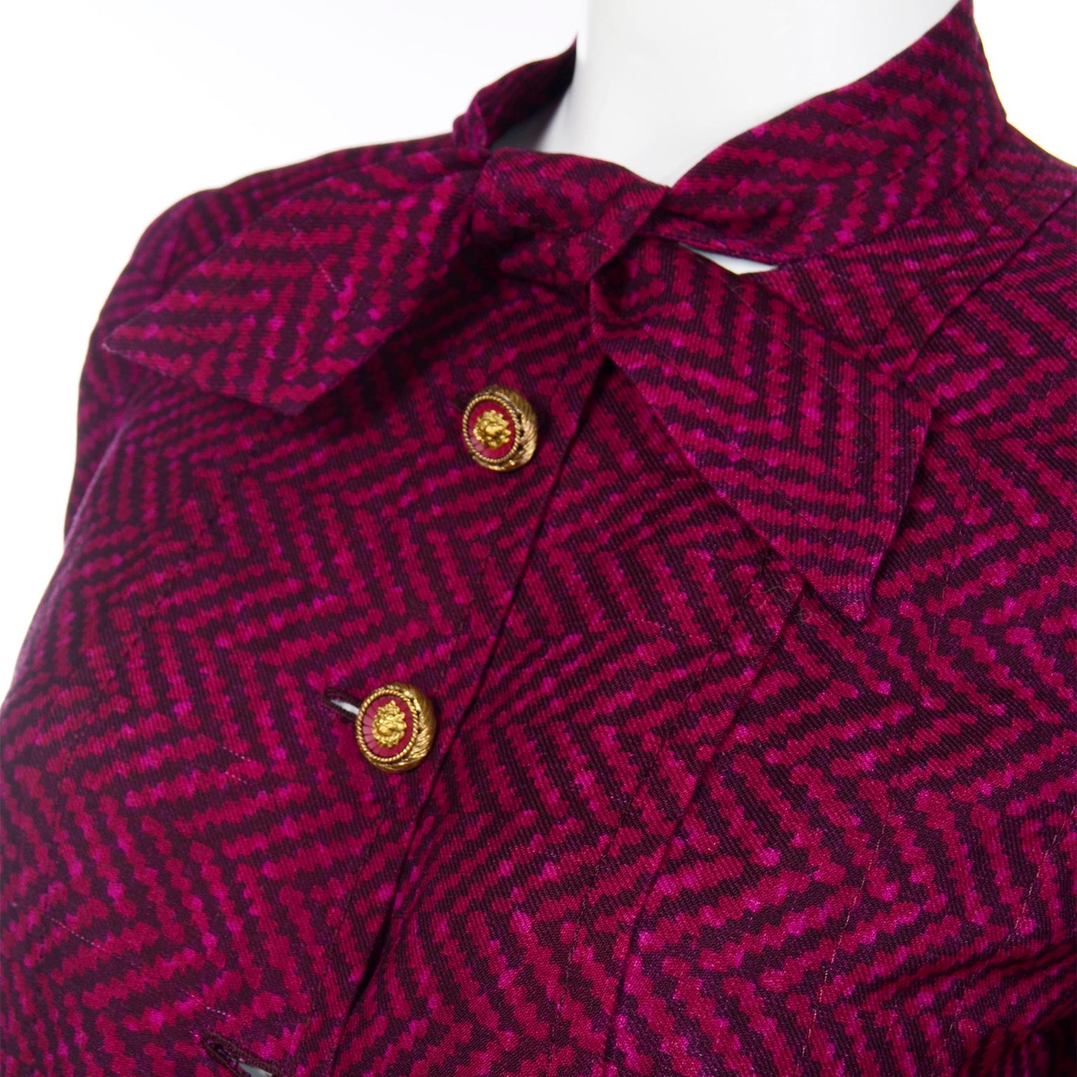 Chanel Haute Couture Vintage 2pc Purple Wool Jacket & Skirt Suit W Braided Belt 7