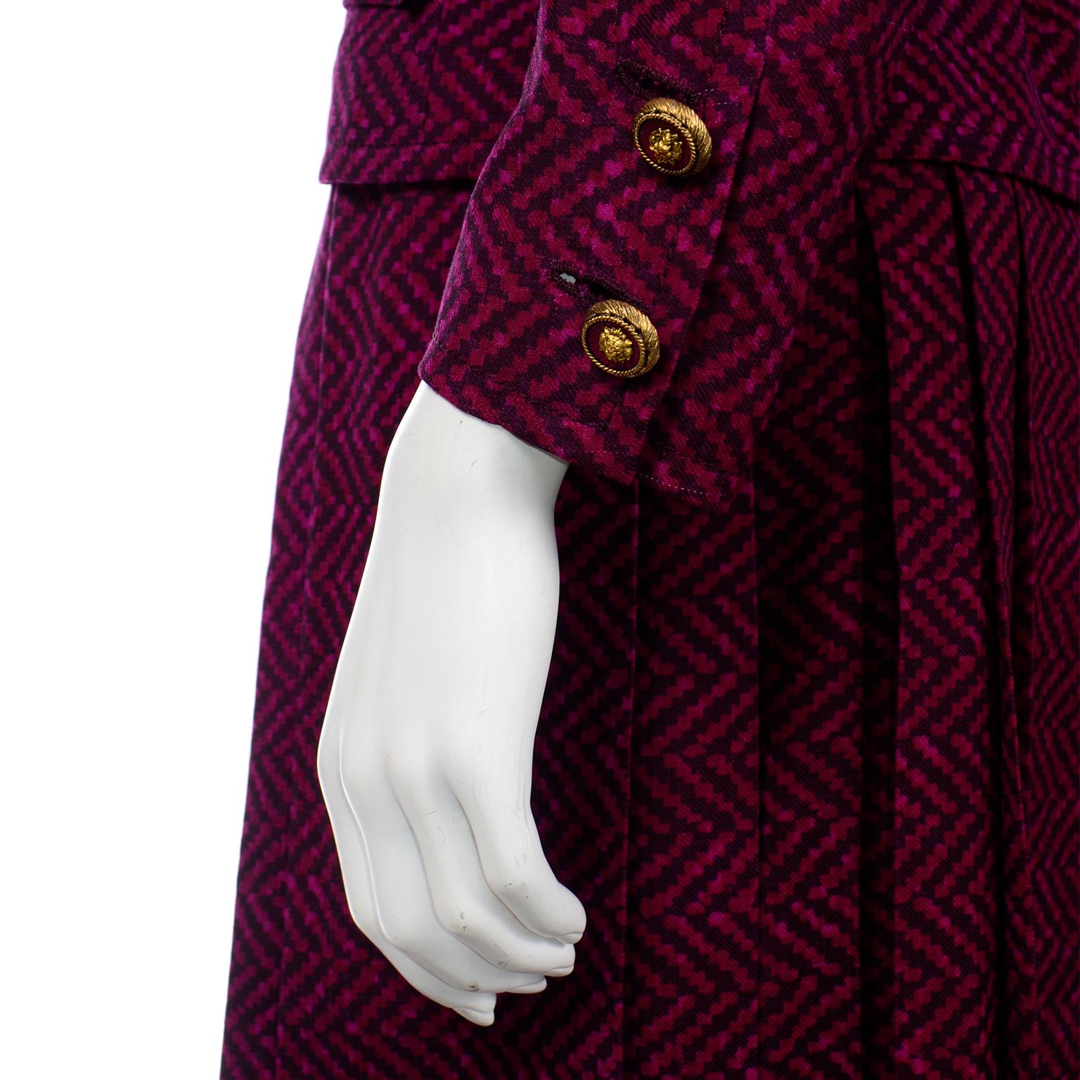 Chanel Haute Couture Vintage 2pc Purple Wool Jacket & Skirt Suit W Braided Belt 11