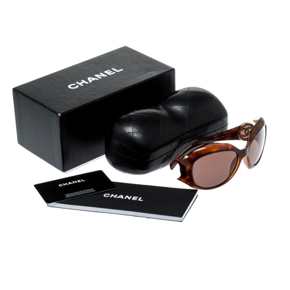 Women's Chanel Havana/Brown 6033 Oversize Sunglasses