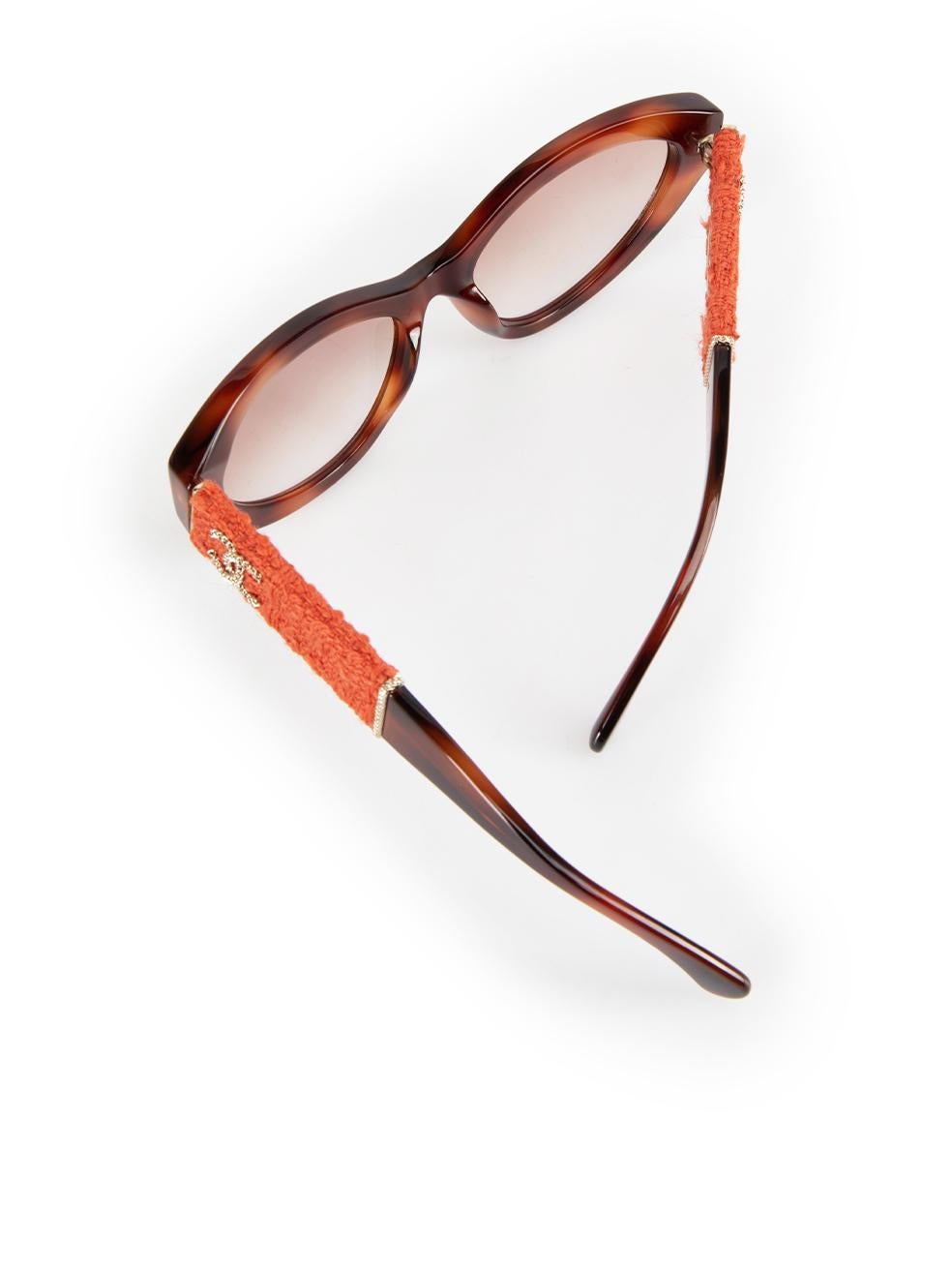 Chanel Havana Brown Tortoiseshell Cat Eye Sunglasses For Sale 3