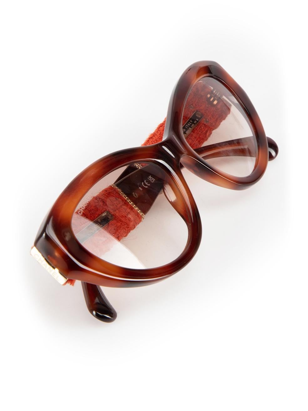 Chanel Havana Brown Tortoiseshell Cat Eye Sunglasses For Sale 4