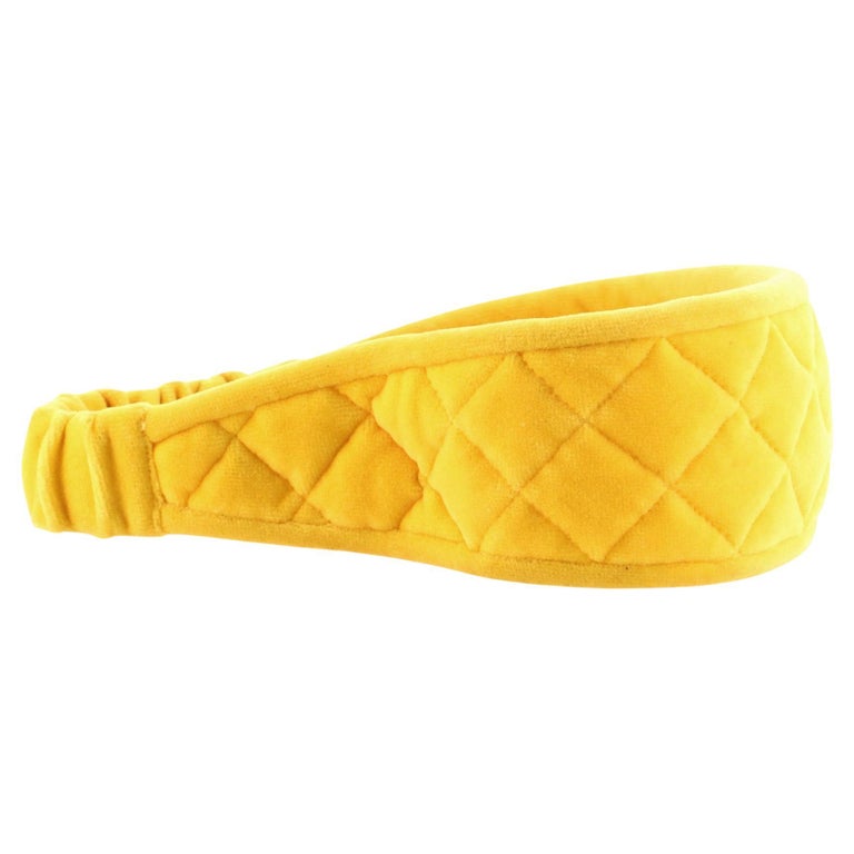 Chanel Headband Quilted Velvet Black Lambskin For Sale at 1stDibs
