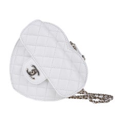 Chanel Heart Bag 2022 SS White Champagne Hardware Limited Edition