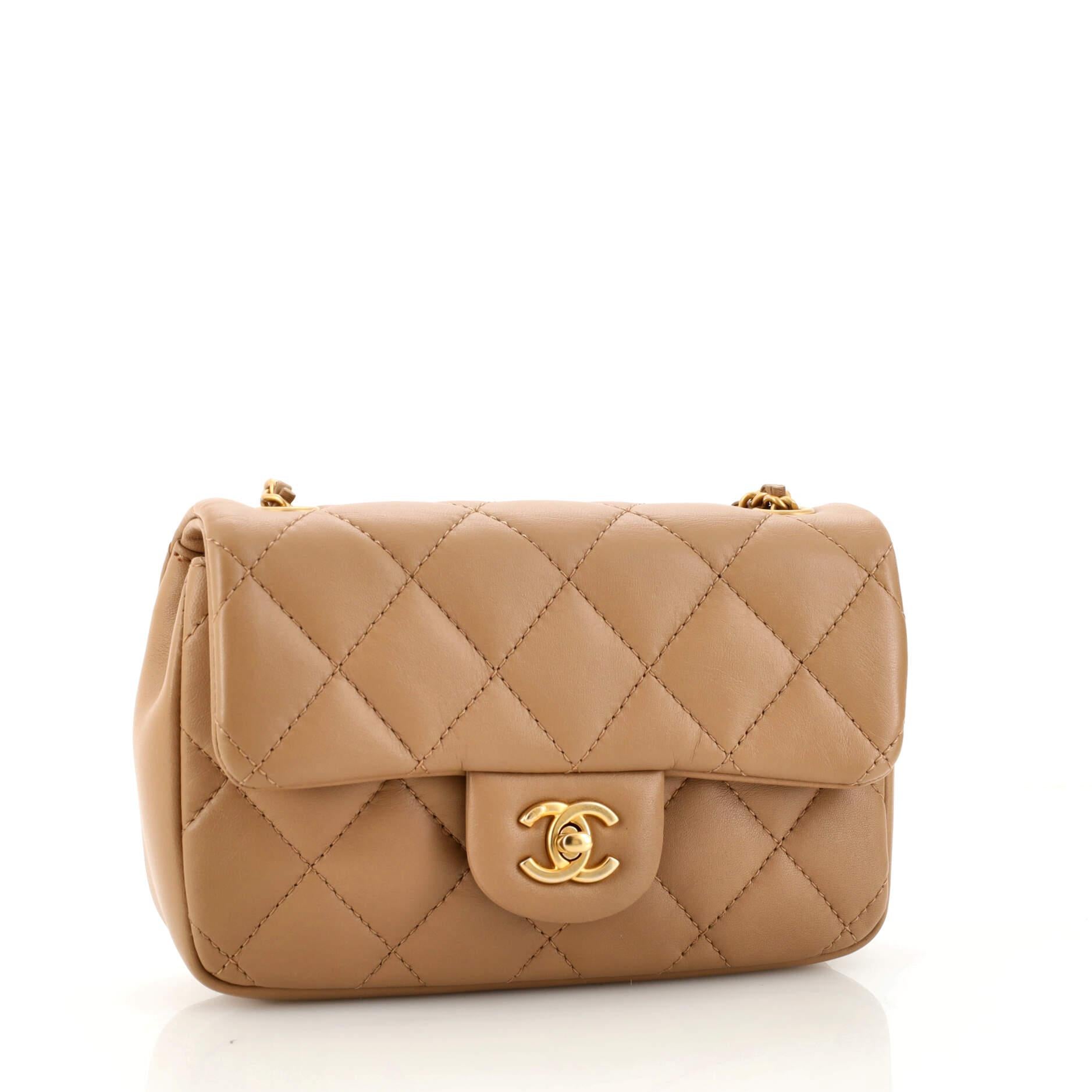 Chanel Heart Charms Flap Bag Quilted Lambskin Mini In Good Condition In NY, NY