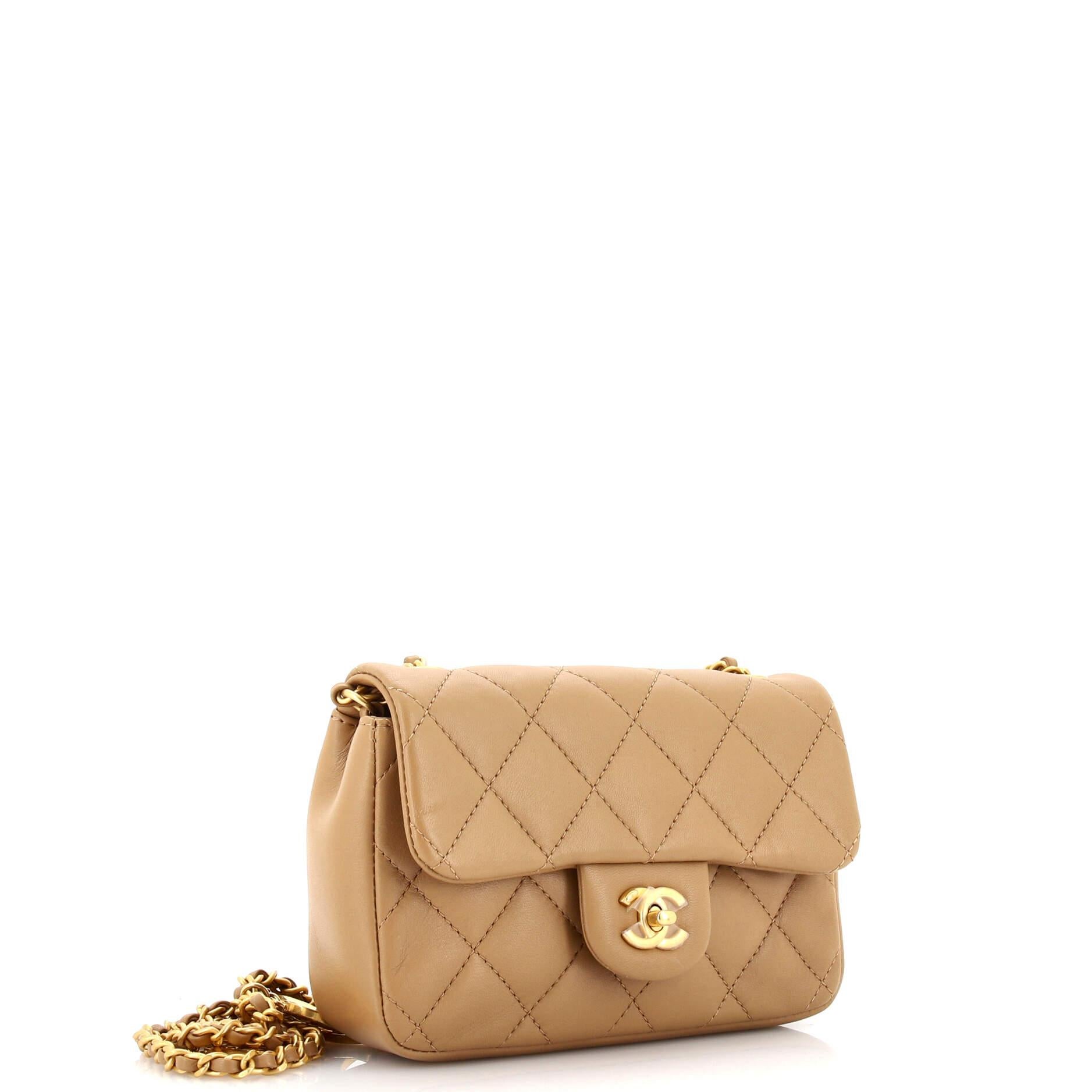 Chanel Heart Charms Flap Bag Quilted Lambskin Mini In Good Condition In NY, NY