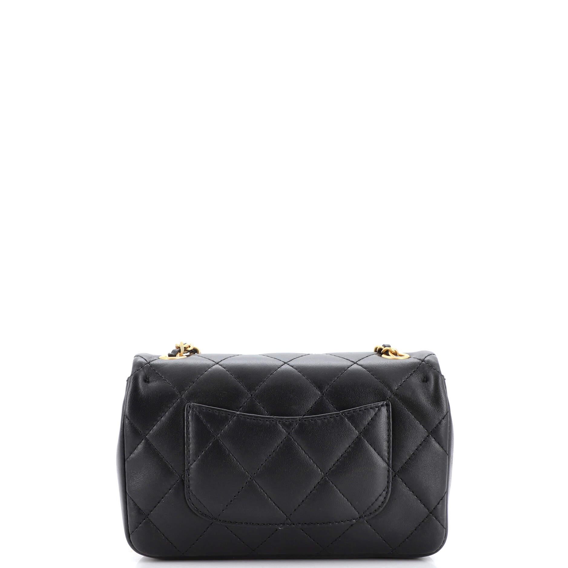 Women's or Men's Chanel Heart Charms Flap Bag Quilted Lambskin Mini