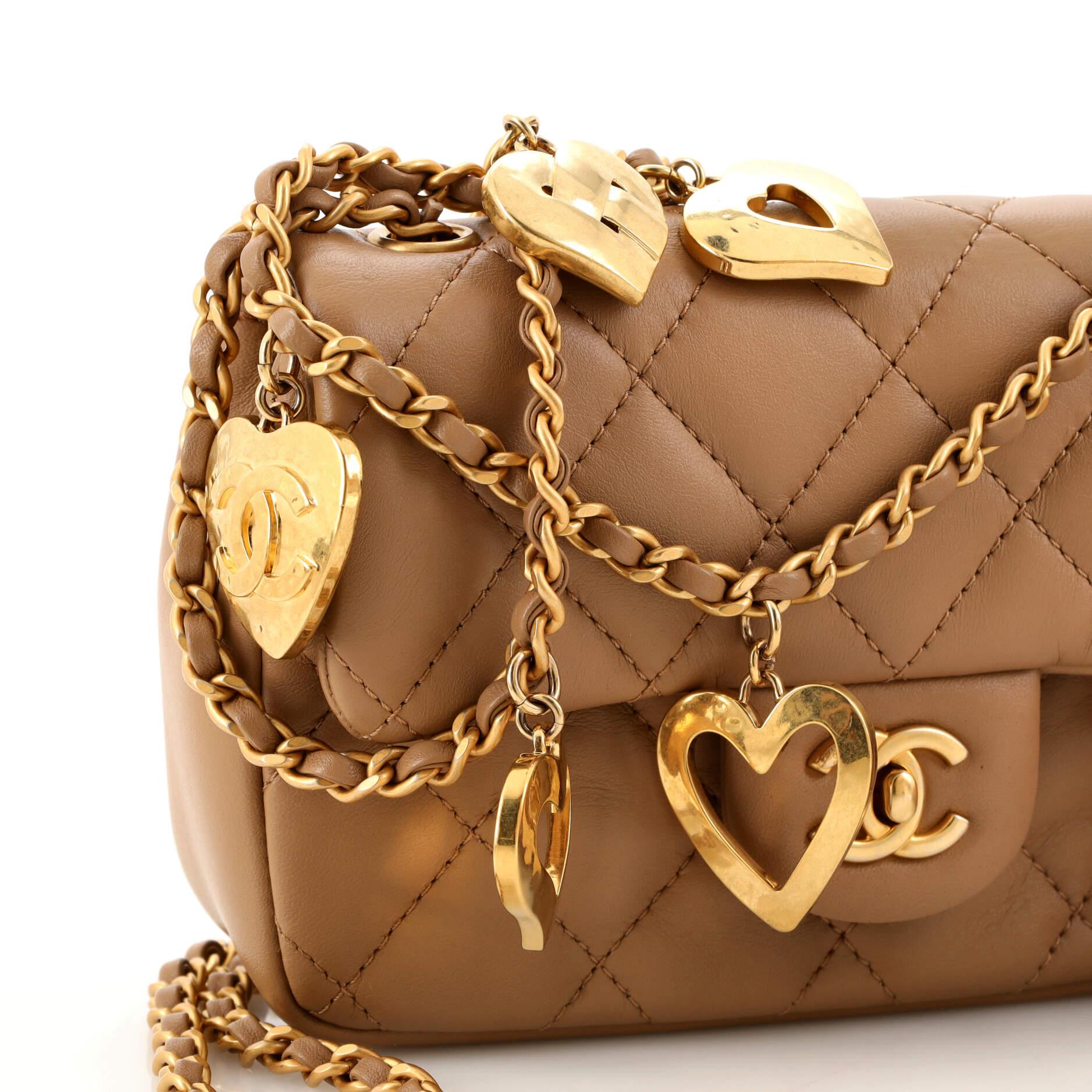 Chanel Heart Charms Flap Bag Quilted Lambskin Mini 3