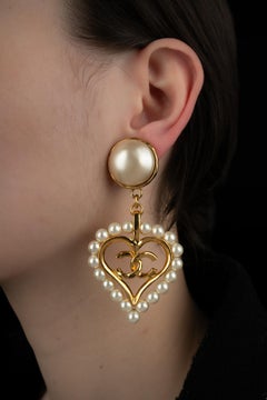 Chanel heart earrings by Karl Lagerfeld Spring-Summer 1992