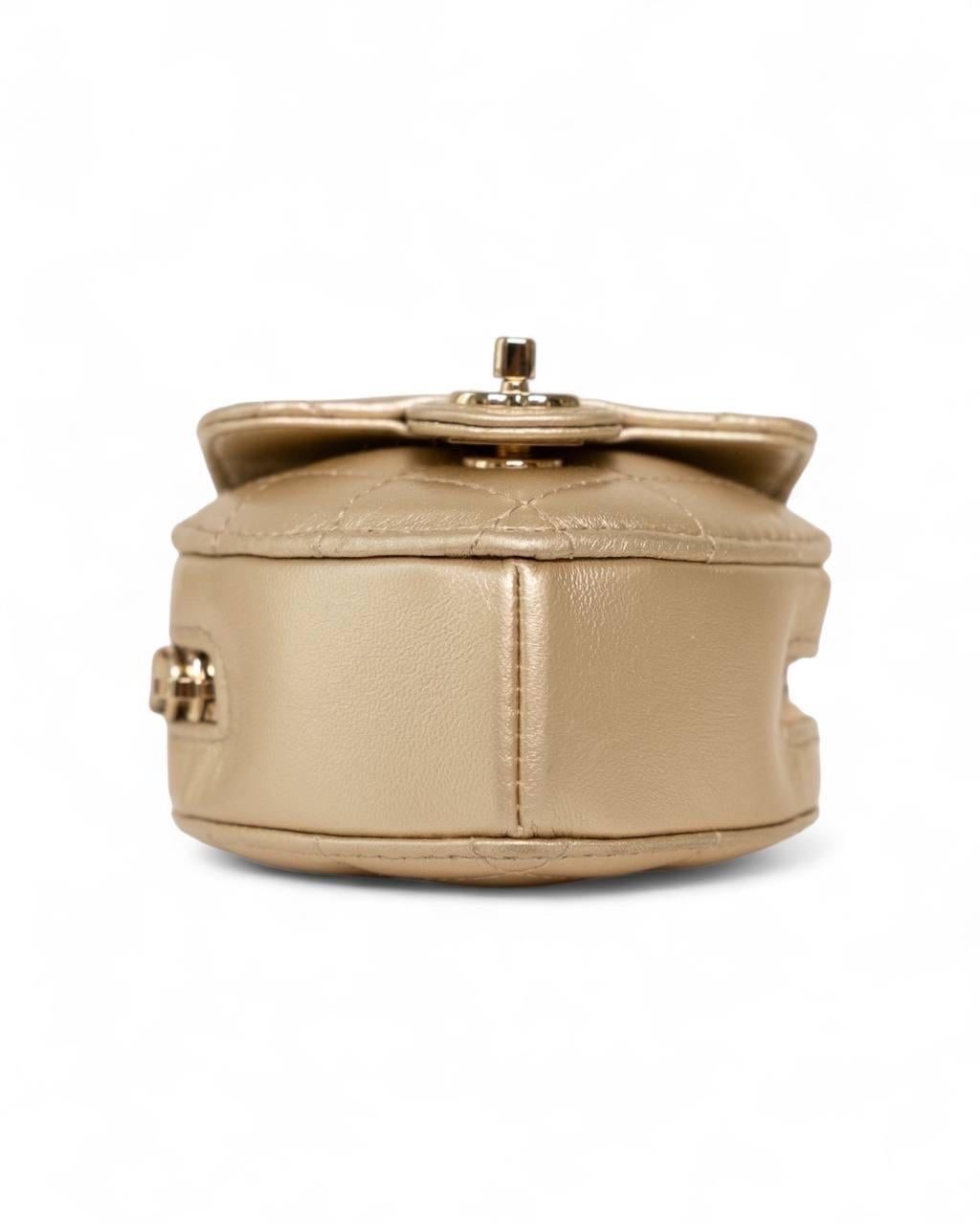 Chanel Heart Micro Timeless Oro Borsa a Tracolla For Sale 6