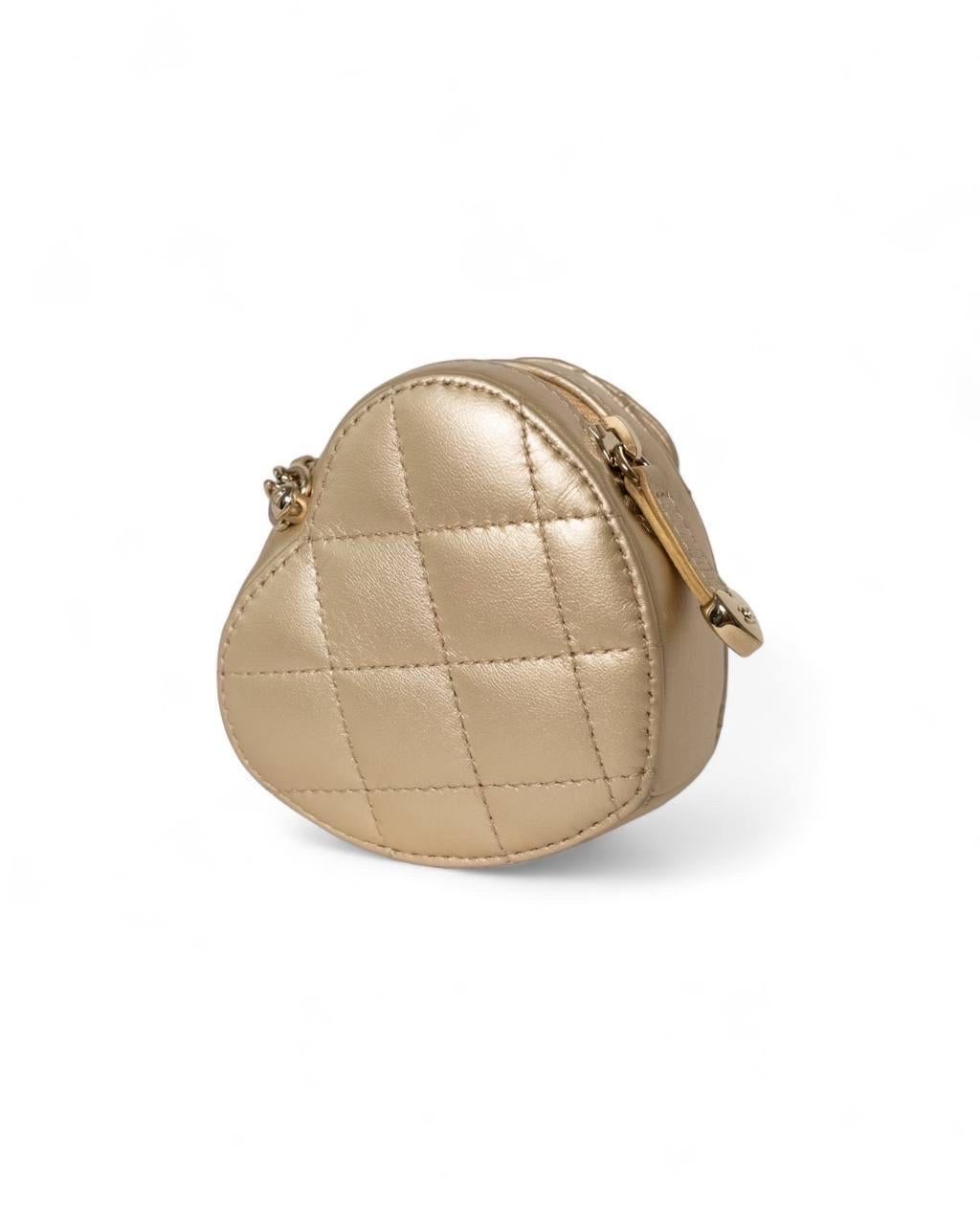 Chanel Heart Micro Timeless Oro Borsa a Tracolla For Sale 1