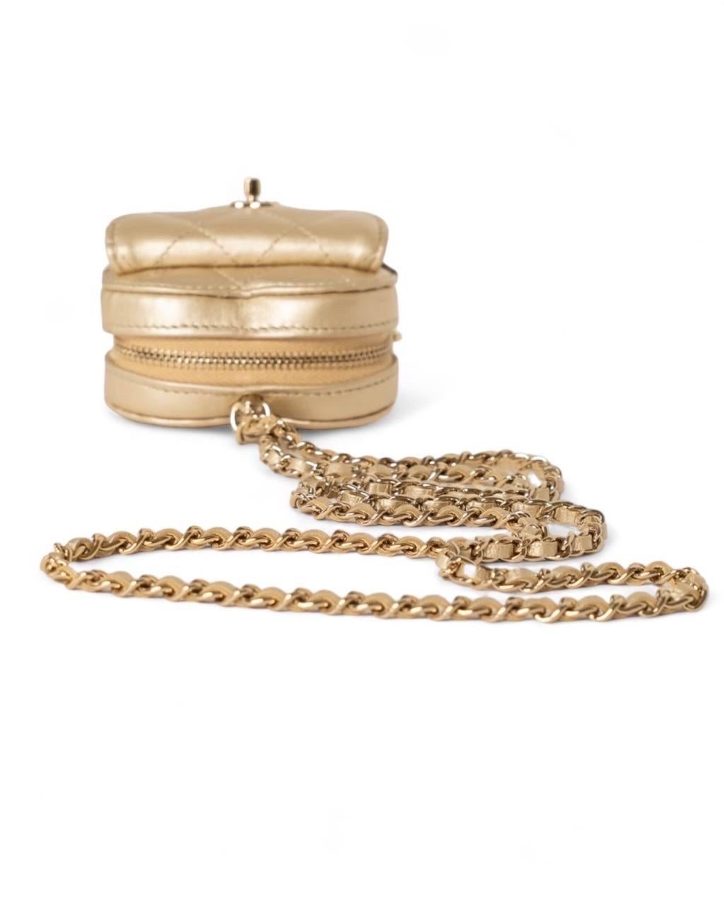 Chanel Heart Micro Timeless Oro Borsa a Tracolla For Sale 4