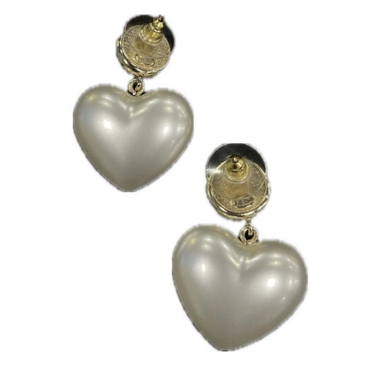 Chanel heart stud earrings