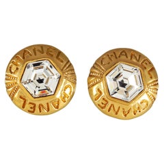 Chanel Hexagonal Crystal Art Deco Earrings