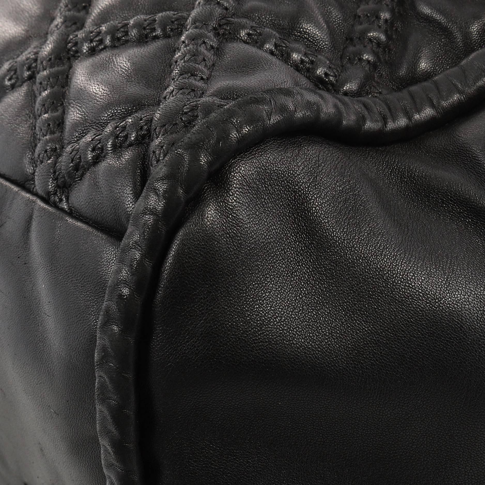 Chanel Quilted Lambskin Large Hidden Chain Bowler Bag  In Good Condition In NY, NY