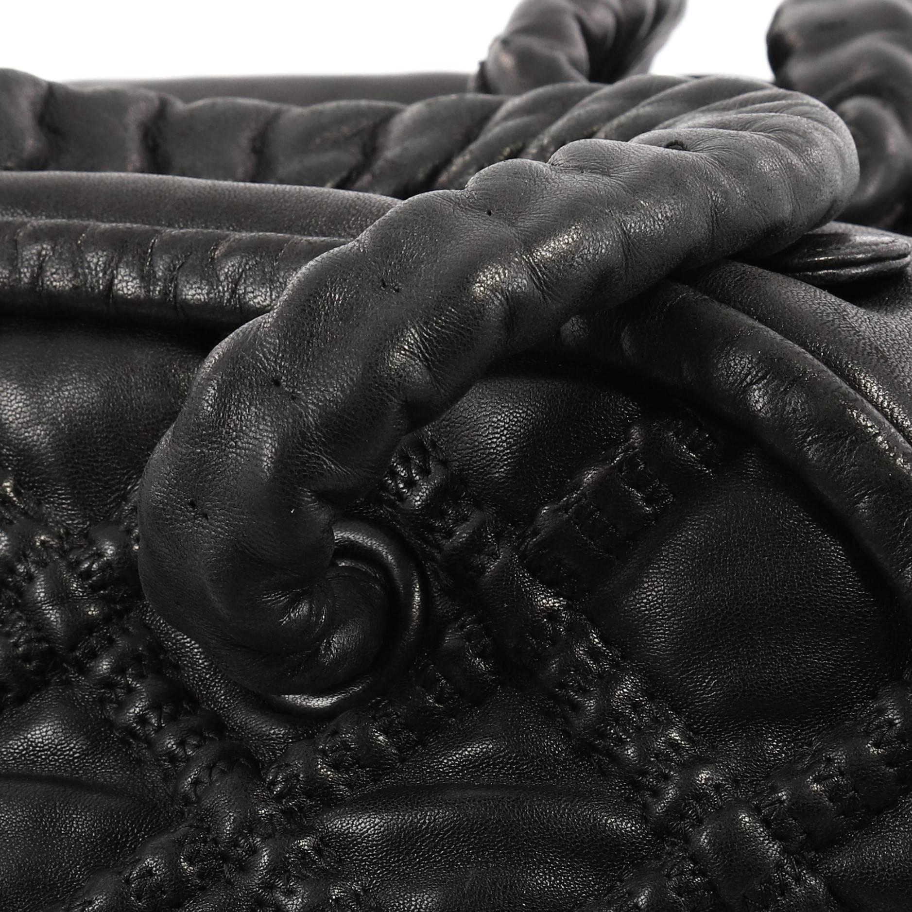 Women's or Men's Chanel Quilted Lambskin Large Hidden Chain Bowler Bag 