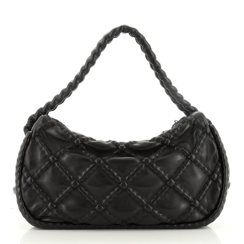 Chanel Hidden Chain Hobo Quilted Lambskin Small In Good Condition In NY, NY