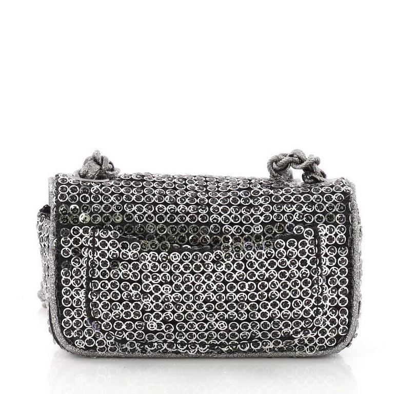 Chanel Hidden Sequins Flap Bag Quilted Sequins Extra Mini at 1stDibs