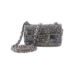 Chanel Hidden Sequins Flap Bag Quilted Sequins Extra Mini