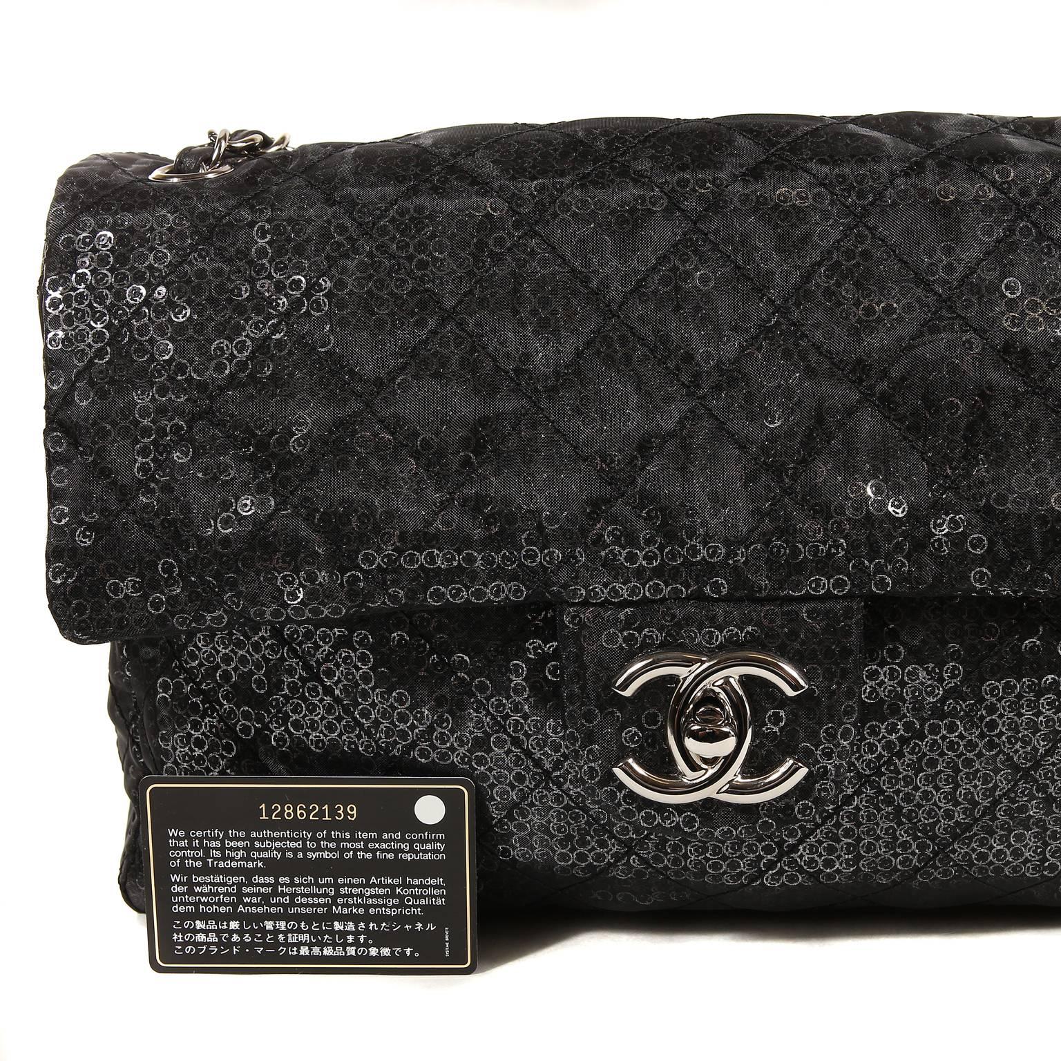 Chanel Hidden Sequins Jumbo Classic Flap Bag 8