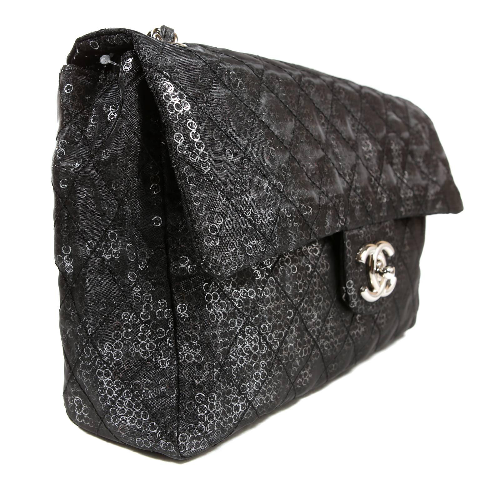 Black Chanel Hidden Sequins Jumbo Classic Flap Bag