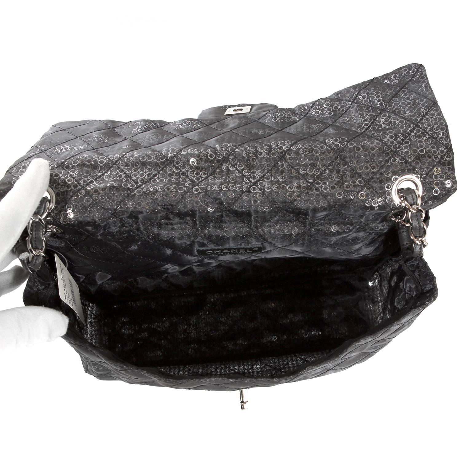 Chanel Hidden Sequins Jumbo Classic Flap Bag 2