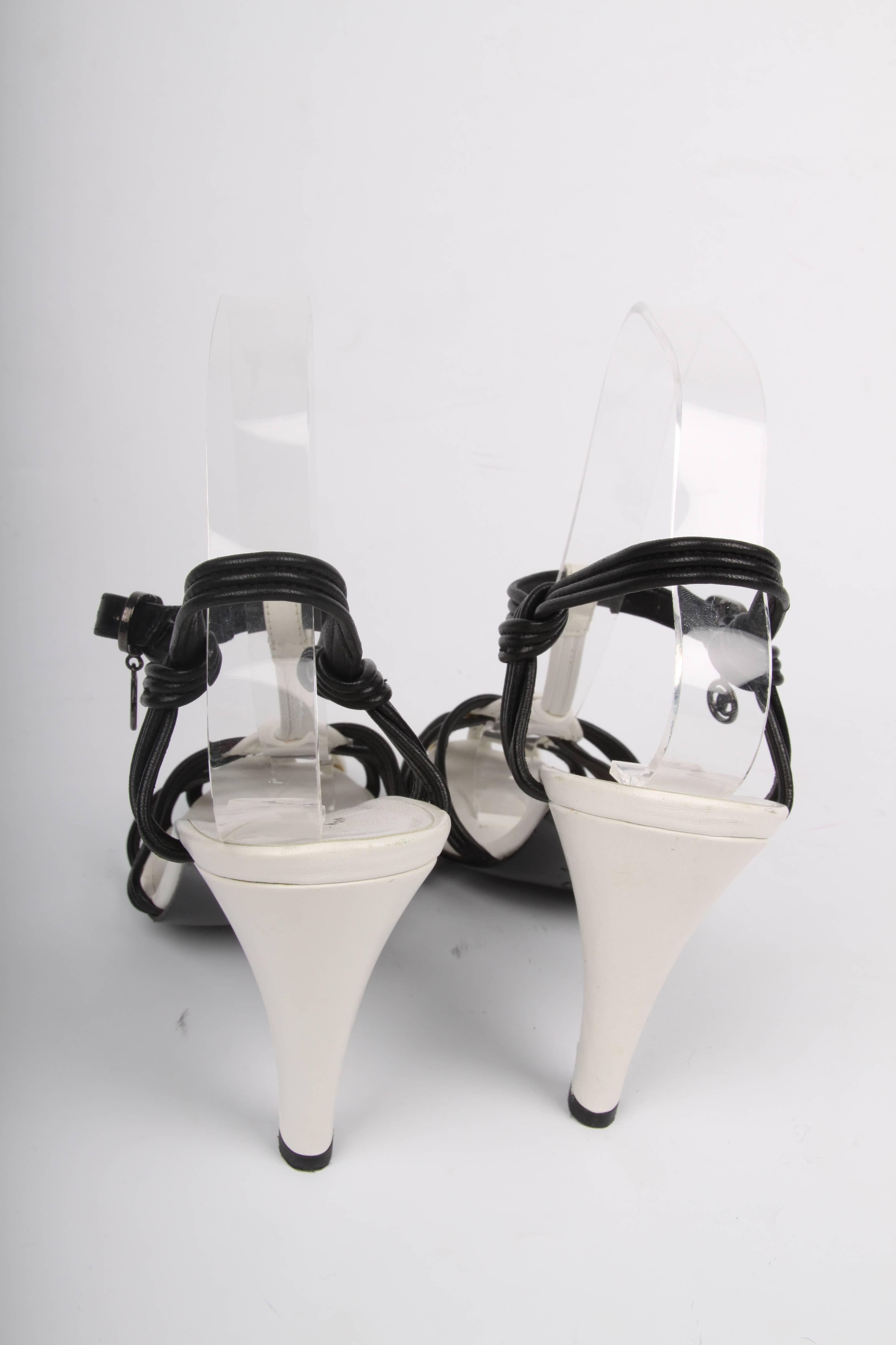 Women's Chanel High Heeled Sandals - black & white For Sale